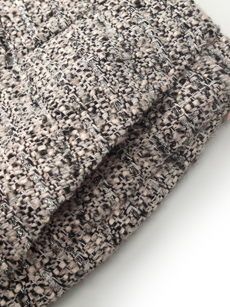 Kehlani | Women's wool blend tweed A-line mini skirt