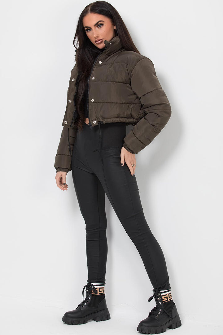 Mazie | Women’s cropped puffer jacket with drawstring hem
