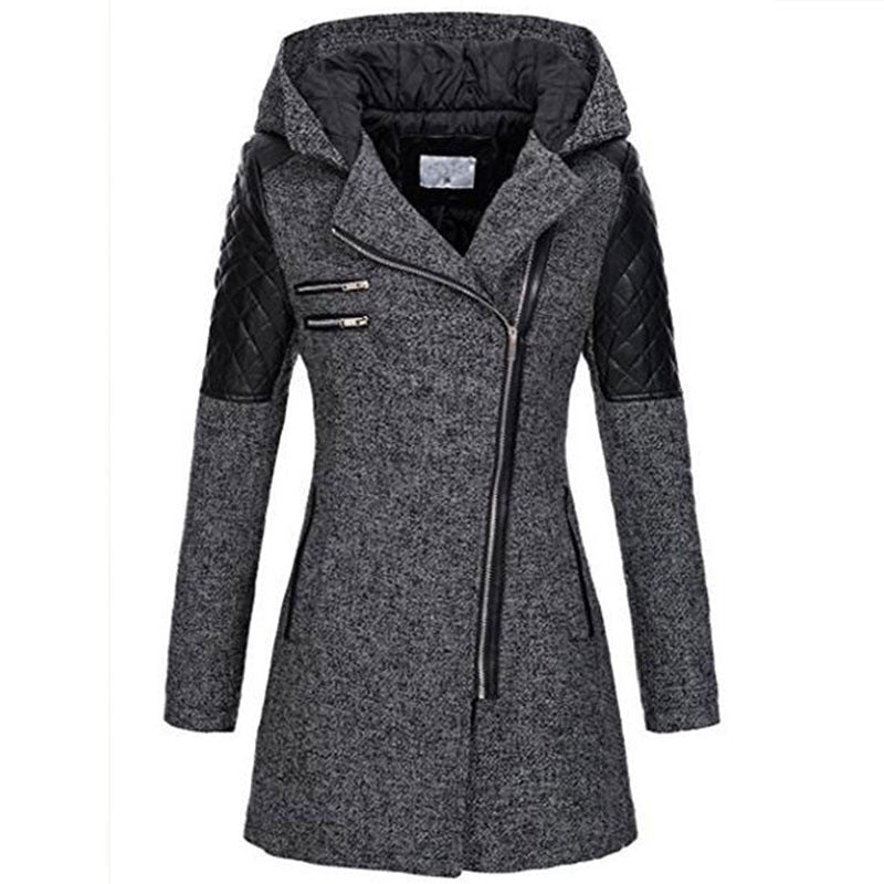 Arely | Women’s tweed & quilted hooded coat