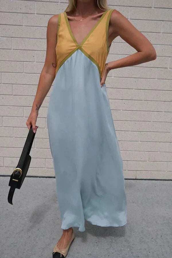 Lara | Chic v-neck color dress
