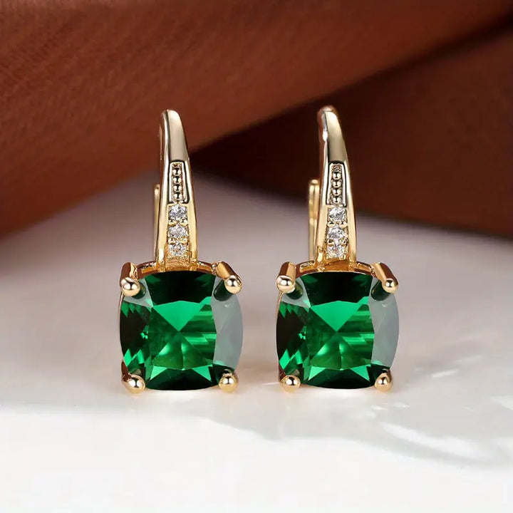 Misty | Women’s drop earrings with gem stone and crystal accents
