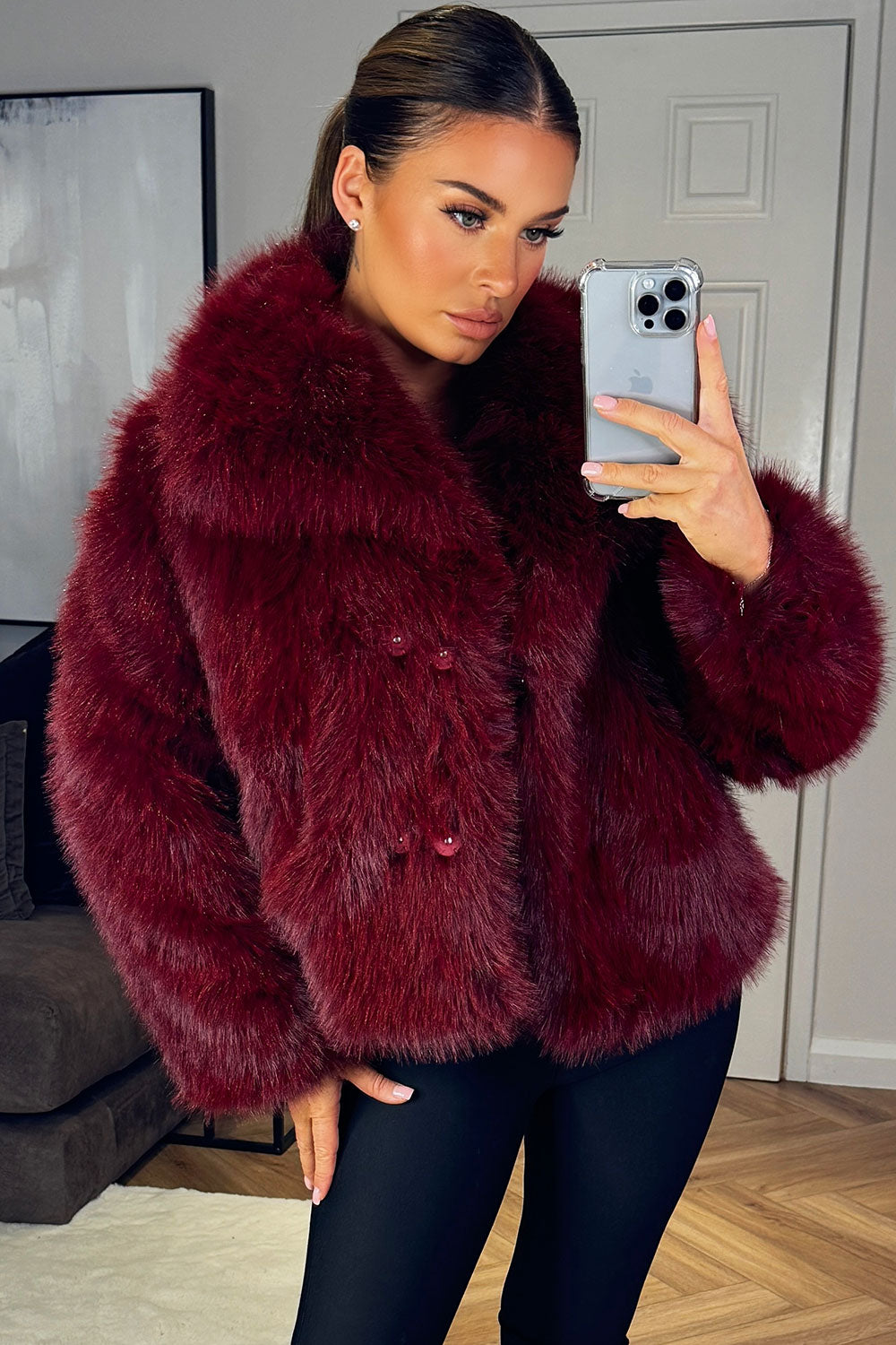 Everlee | Women’s short plush faux fur jacket