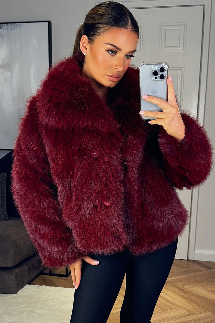 Everlee | Women’s short plush faux fur jacket