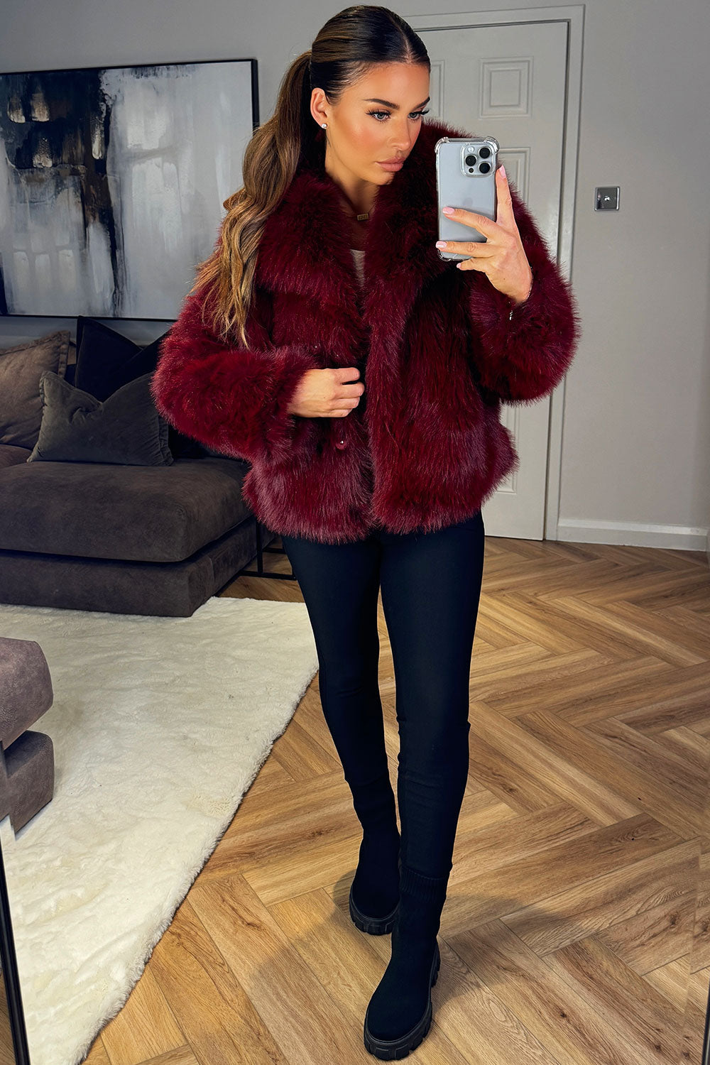 Everlee | Women’s short plush faux fur jacket