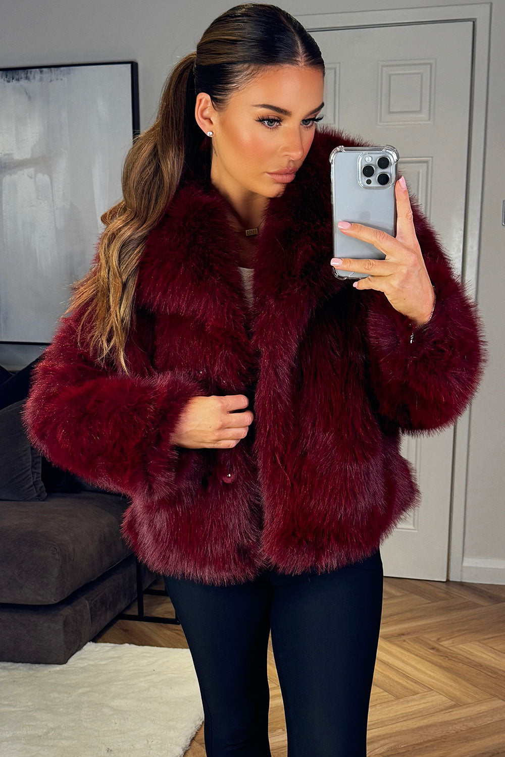 Everlee | Women’s short plush faux fur jacket