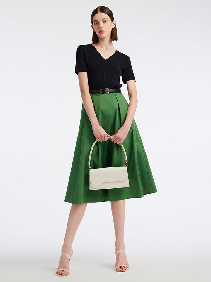 Mikaela | Women’s  A-line mid pleated skirt with belt