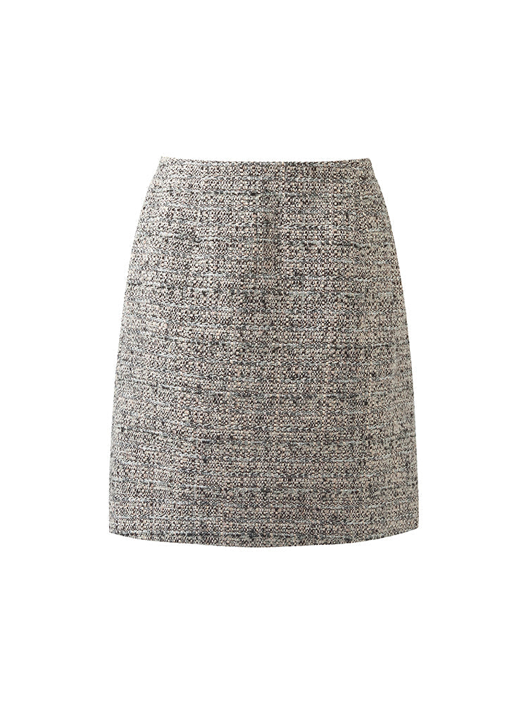 Kehlani | Women's wool blend tweed A-line mini skirt
