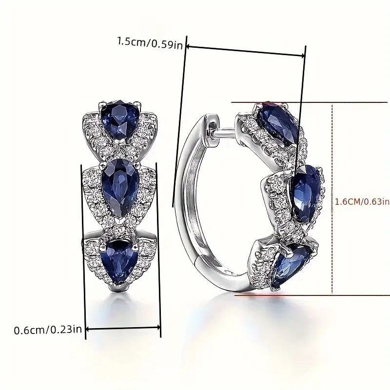 Patty | Women’s drop earrings with sapphire stones and crystal accents