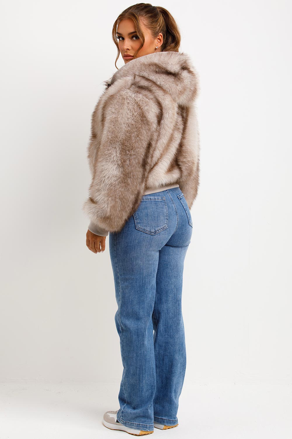 Maia | Women’s faux fur hooded bomber jacket
