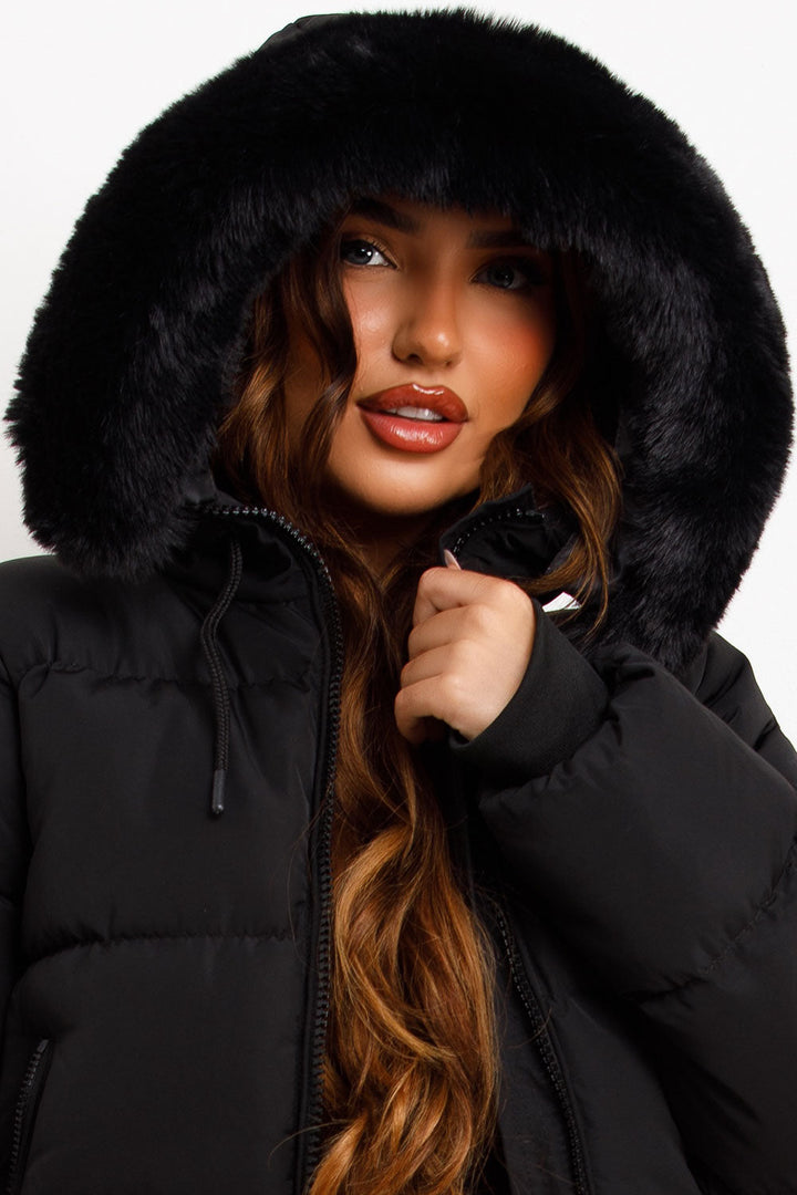 Athena | Women’s faux fur hooded puffer jacket