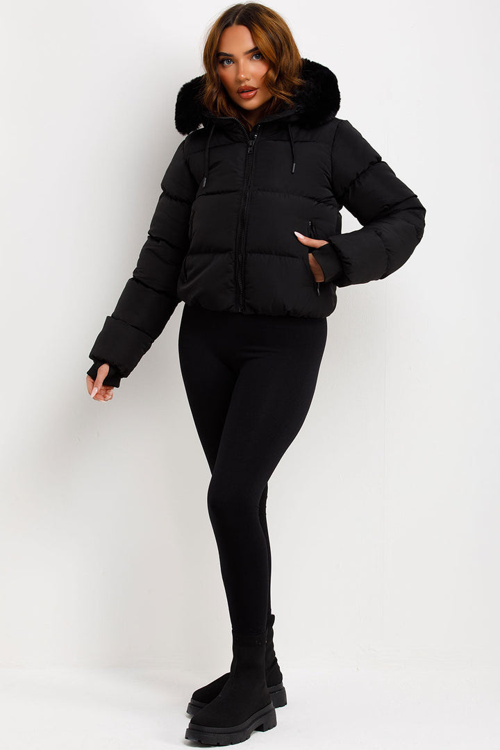 Athena | Women’s faux fur hooded puffer jacket