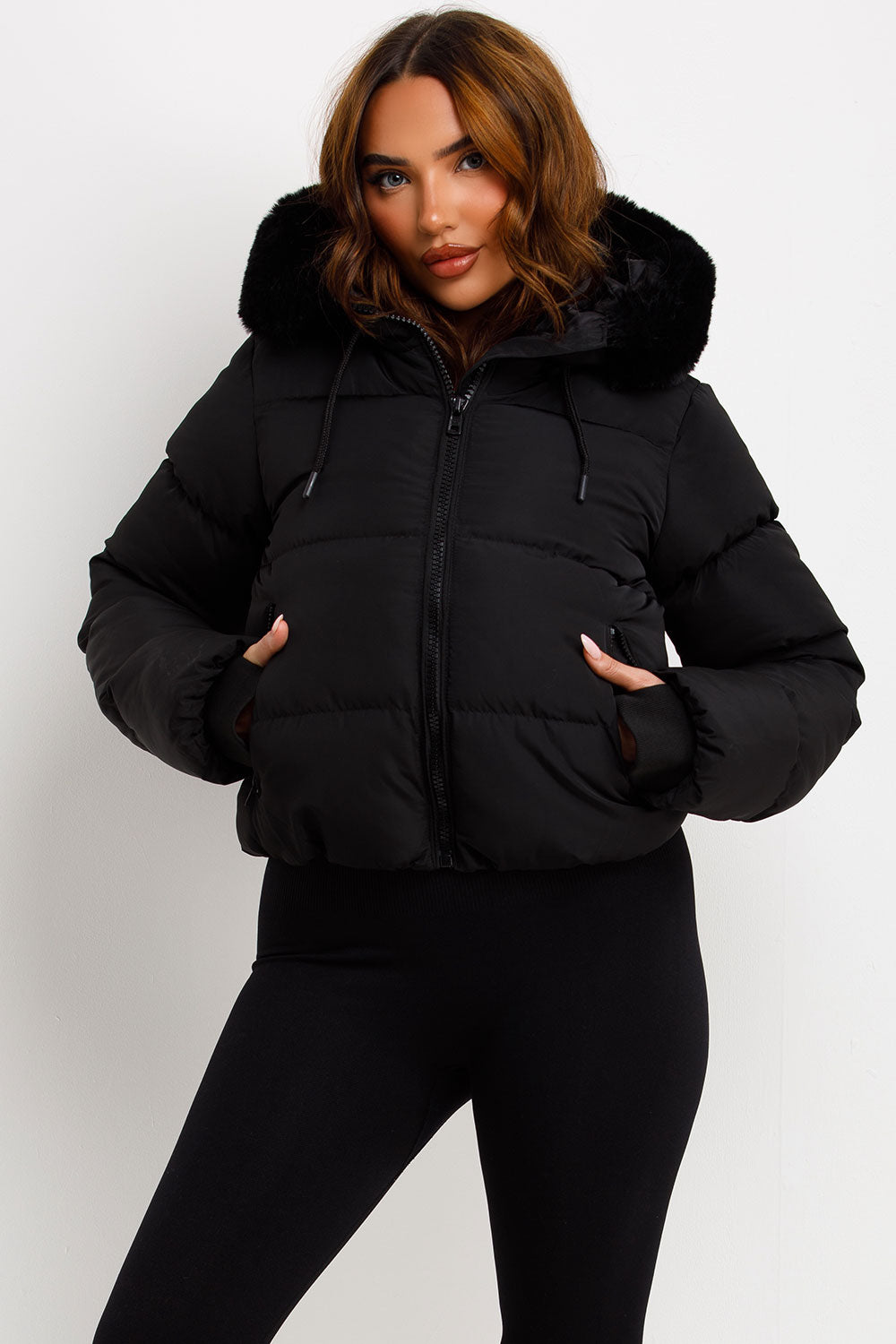 Athena | Women’s faux fur hooded puffer jacket