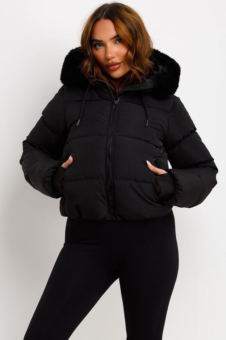 Athena | Women’s faux fur hooded puffer jacket