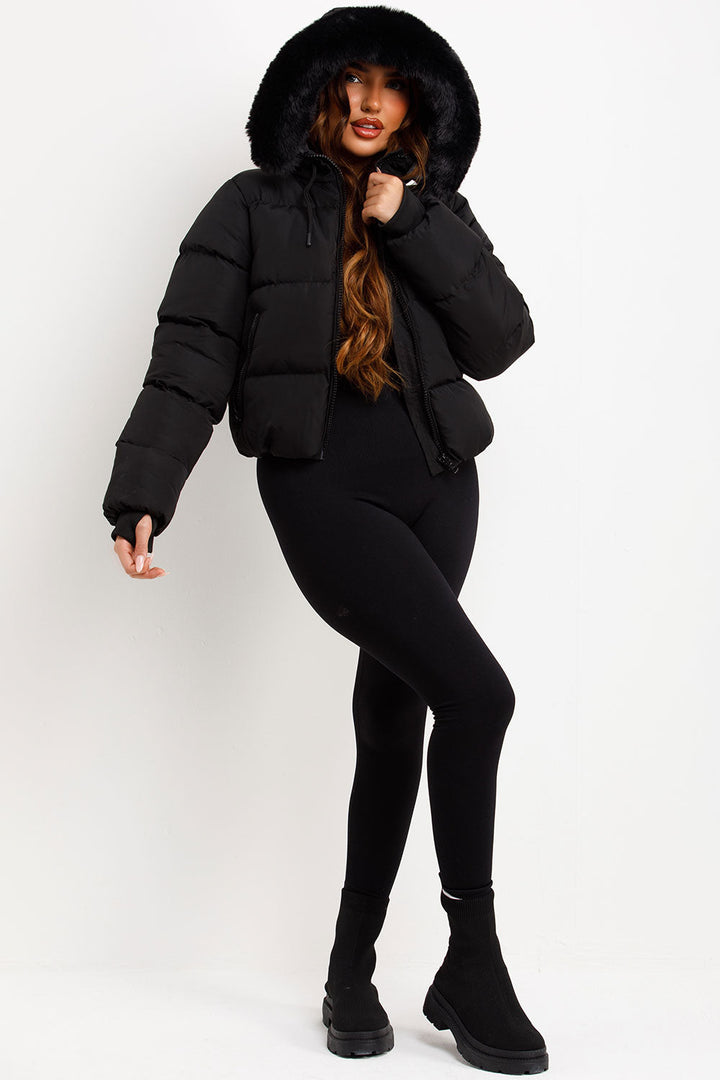 Athena | Women’s faux fur hooded puffer jacket