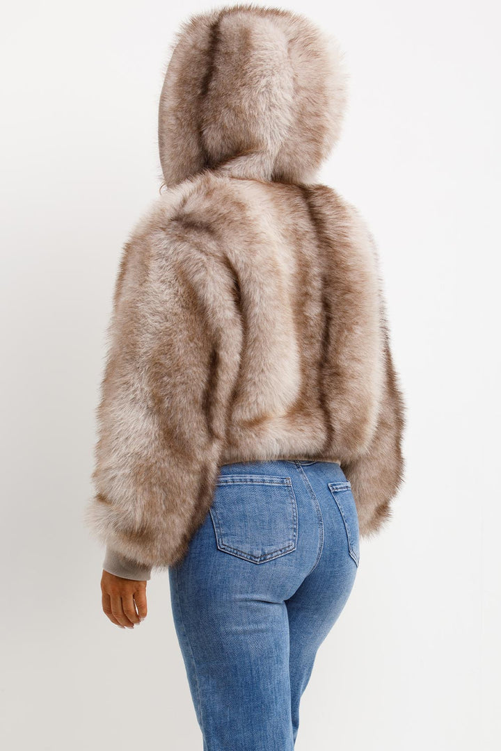Maia | Women’s faux fur hooded bomber jacket