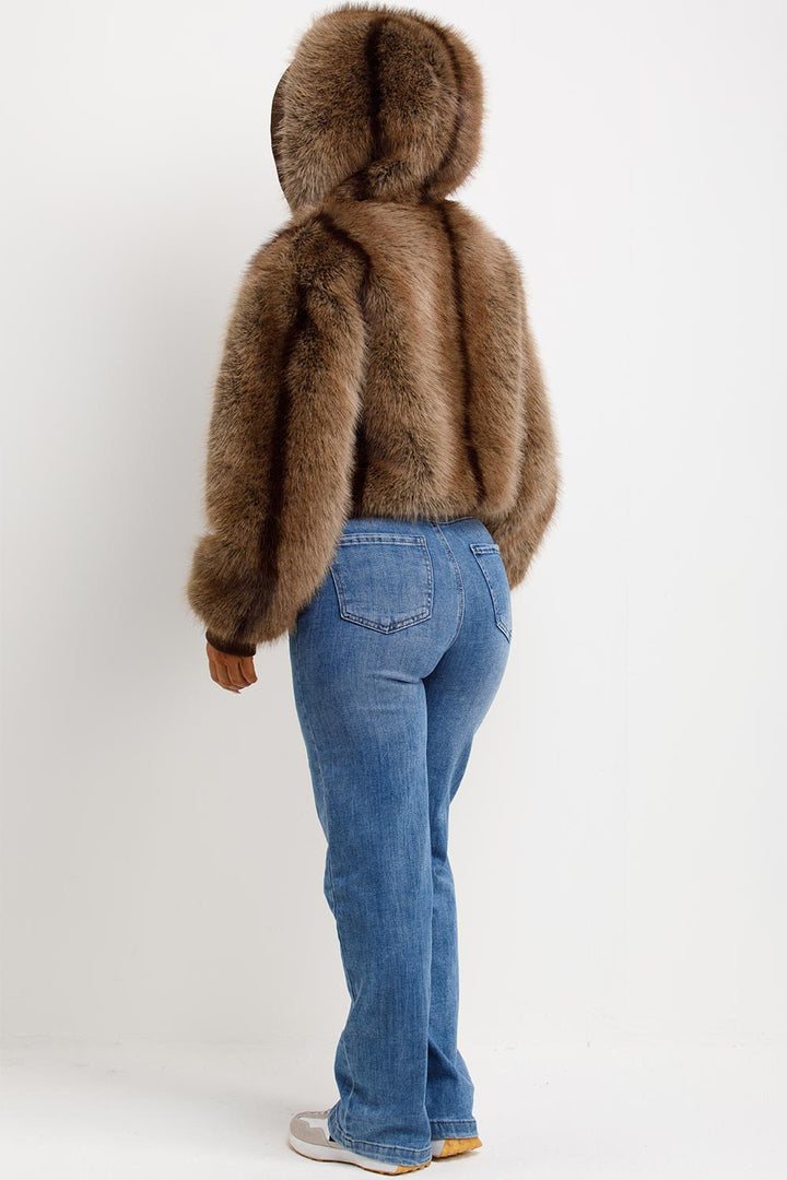 Zariah | Women’s faux fur bomber jacket with hood