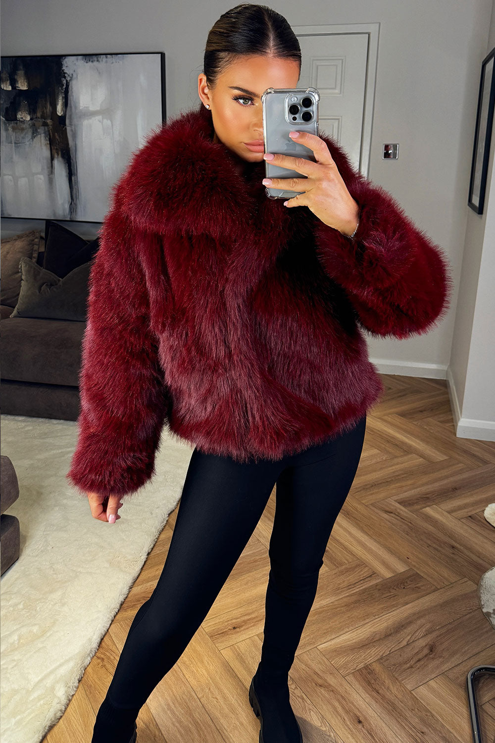 Everlee | Women’s short plush faux fur jacket