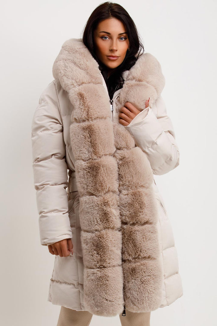 Elisabeth | Women's luxe faux fur-panel winter puffer coat
