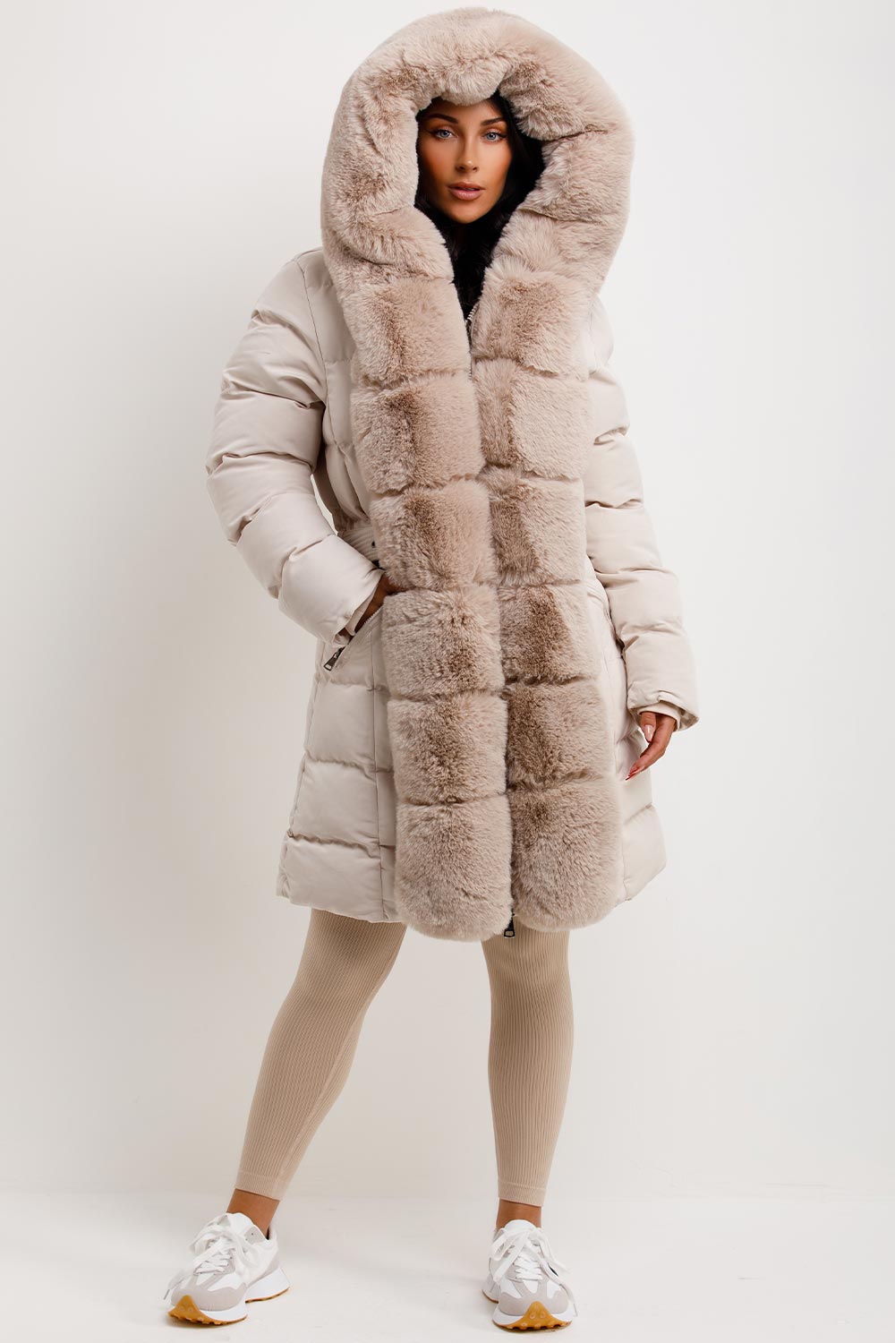 Elisabeth | Women's luxe faux fur-panel winter puffer coat