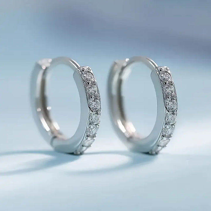 Bianca | Women’s hoop earrings with emerald accents and golden finish