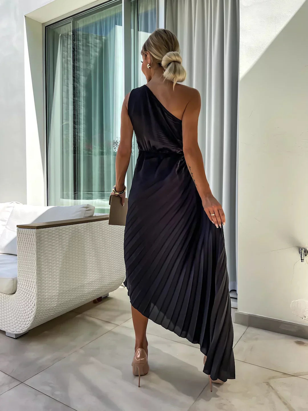 Ara | Women’s maxi gala dress with one-shoulder design and floral