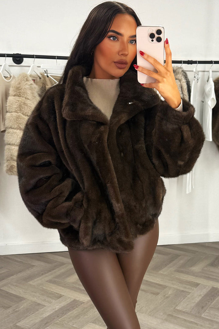 Zelda | Women’s funnel neck faux fur jacket