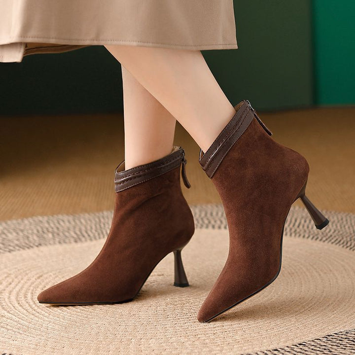 Laura | Women’s stiletto ankle boots with pointed toe and back-zip closure