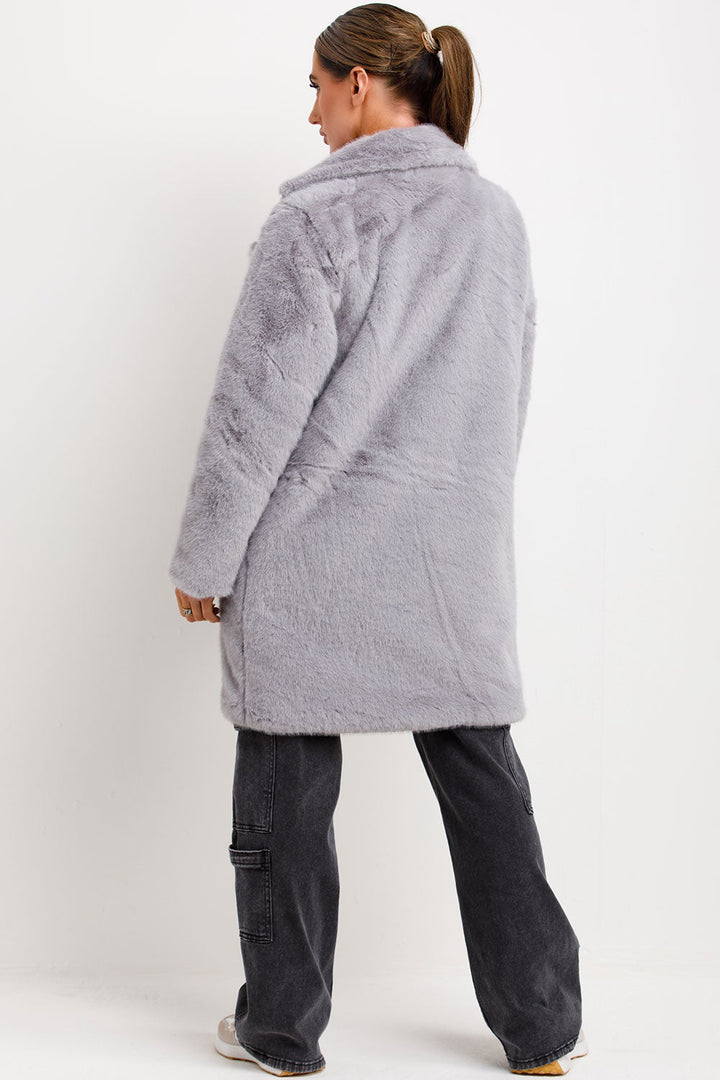 Amaris | Women’s faux fur coat with lapel collar