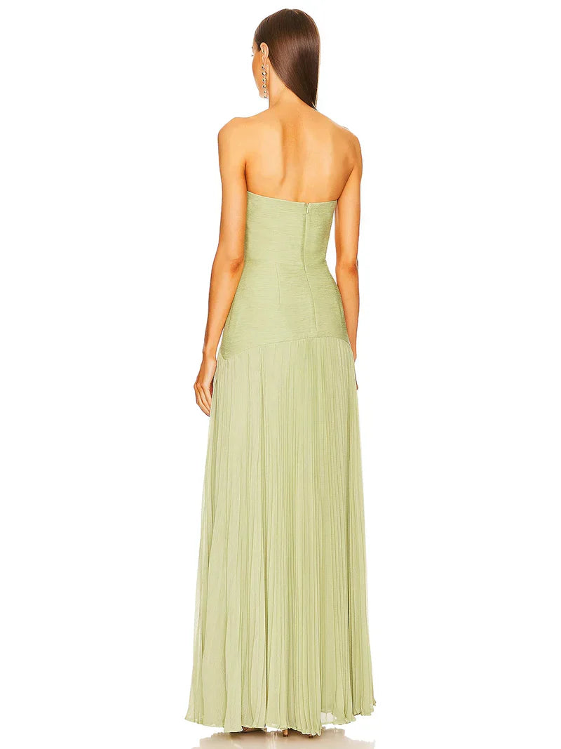 Maya | Sleeveless tube drop-waist maxi dress