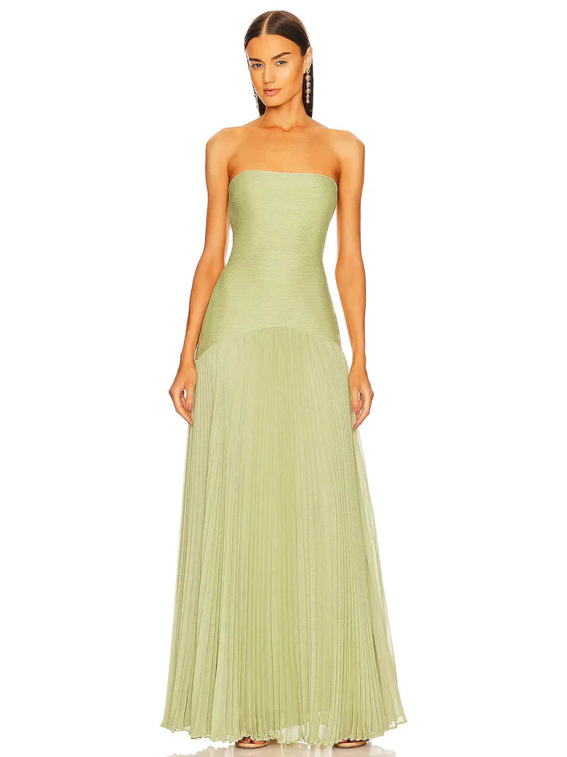 Maya | Sleeveless tube drop-waist maxi dress