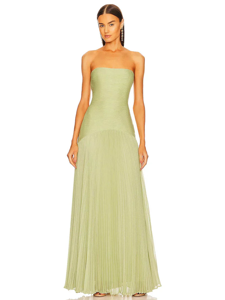 Maya | Sleeveless tube drop-waist maxi dress