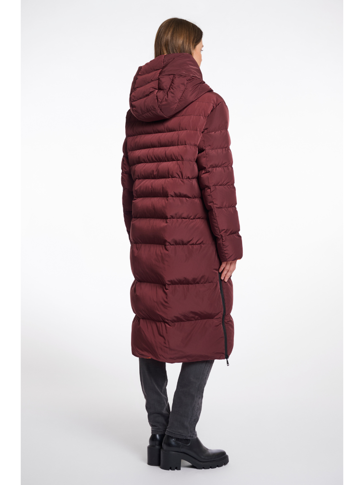 Keila | Women’s reversible long puffer coat with hood