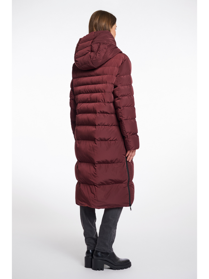 Keila | Women’s reversible long puffer coat with hood