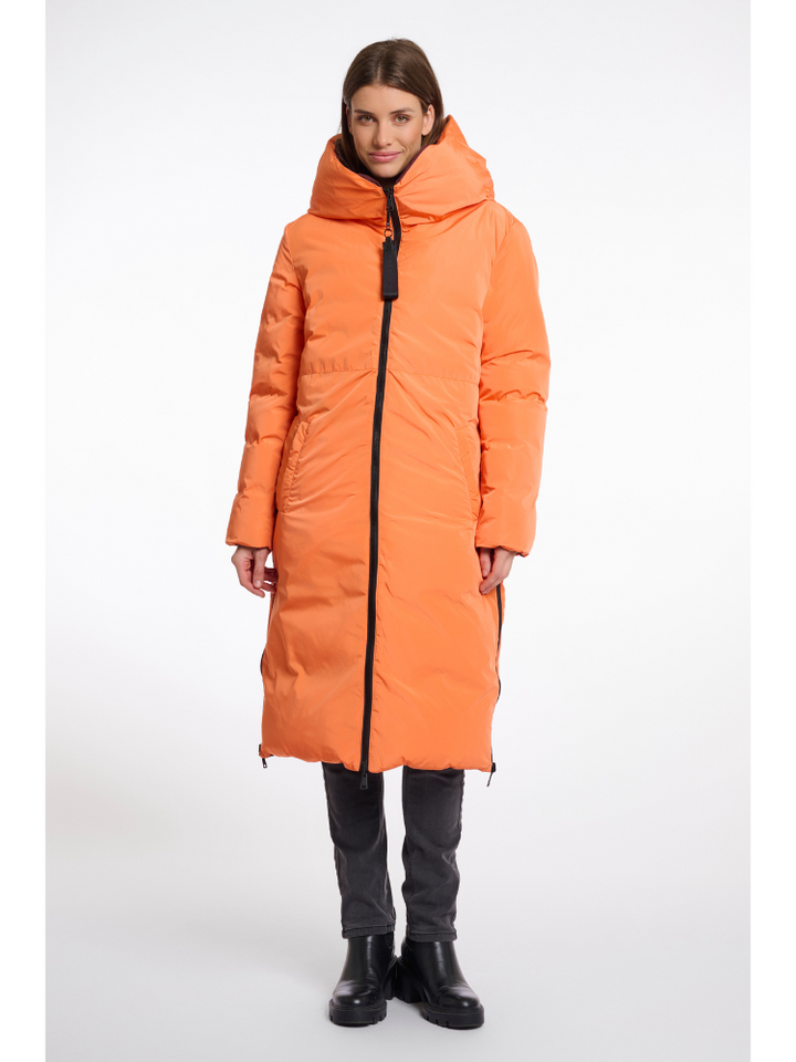 Keila | Women’s reversible long puffer coat with hood