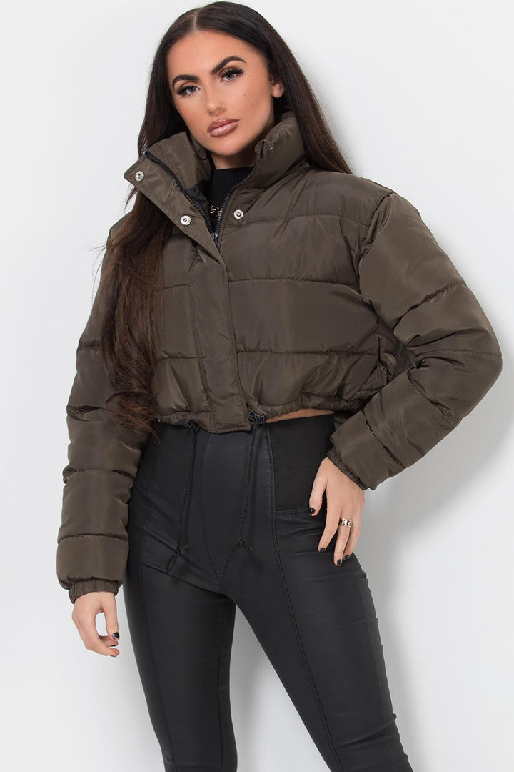 Mazie | Women’s cropped puffer jacket with drawstring hem