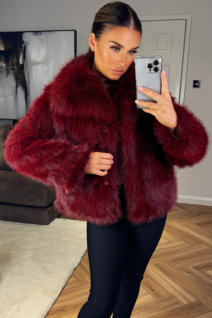 Everlee | Women’s short plush faux fur jacket