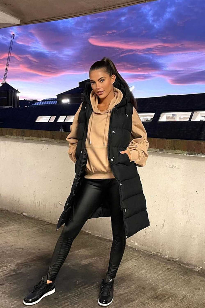 Murphy | Women’s long puffer vest with hood