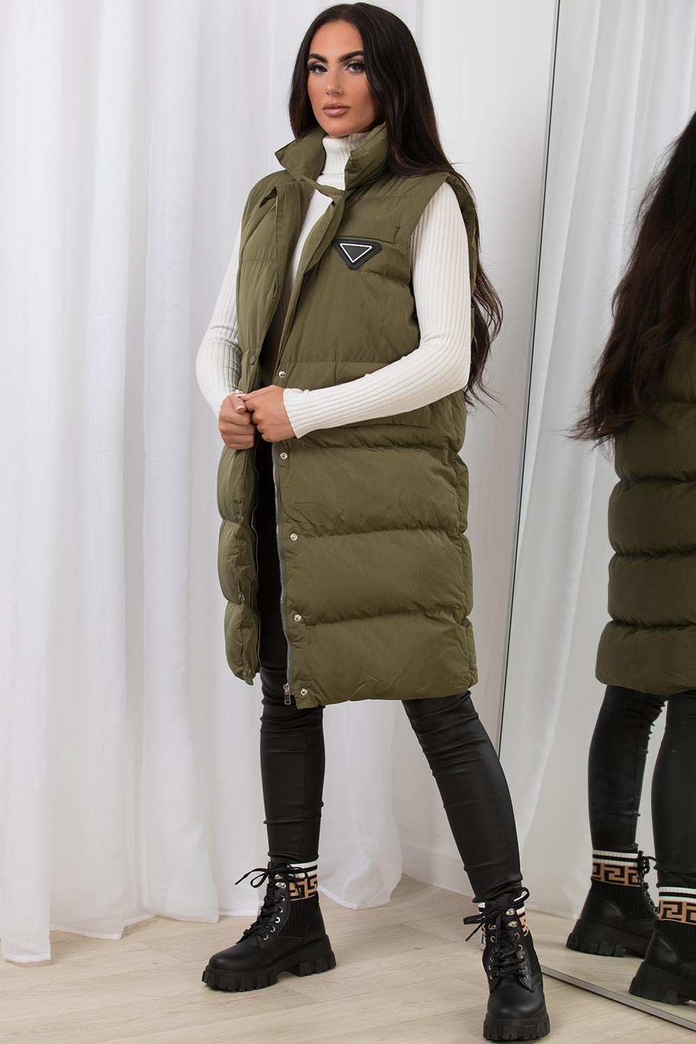 Tiffany | Women’s long belted puffer gilet