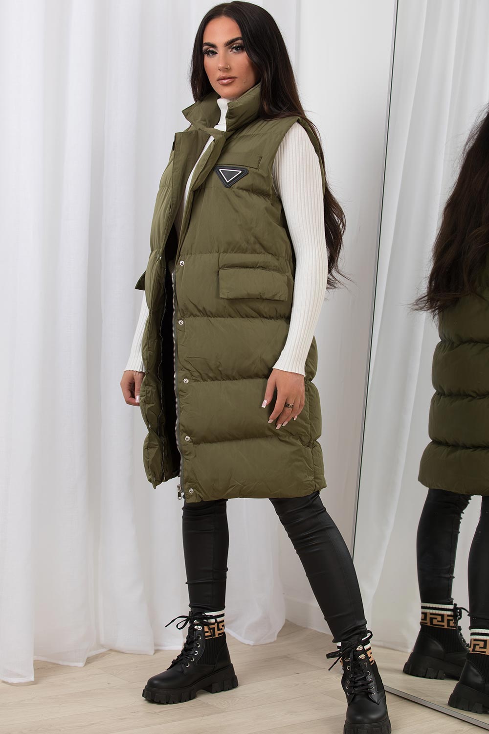 Tiffany | Women’s long belted puffer gilet