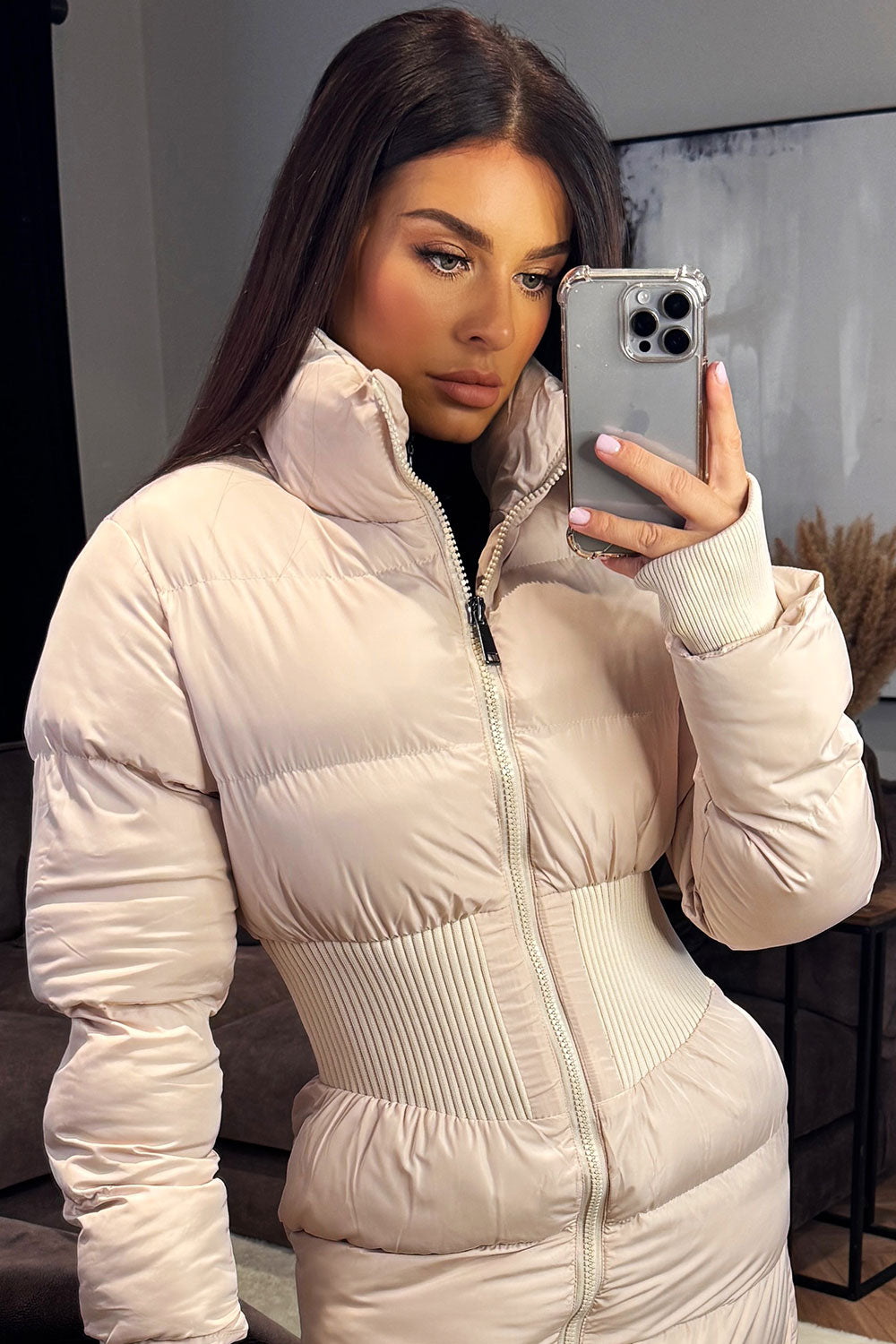 Lorelei | Women’s long padded puffer coat with contour detail