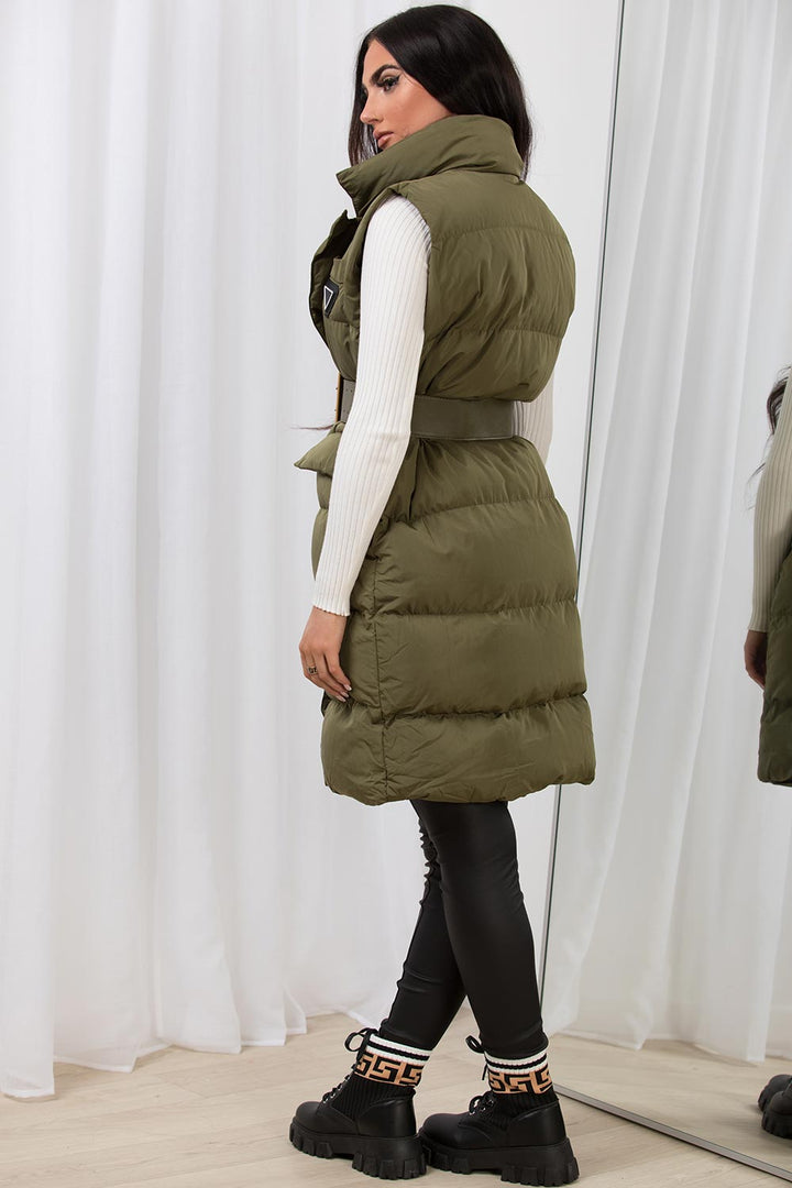 Tiffany | Women’s long belted puffer gilet