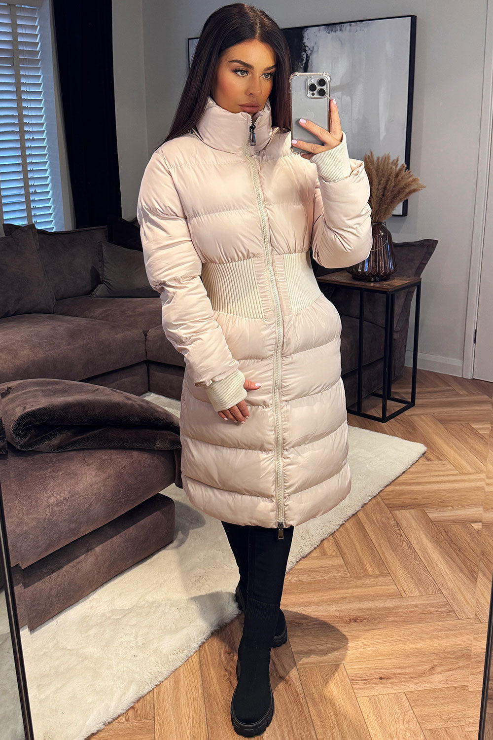 Lorelei | Women’s long padded puffer coat with contour detail