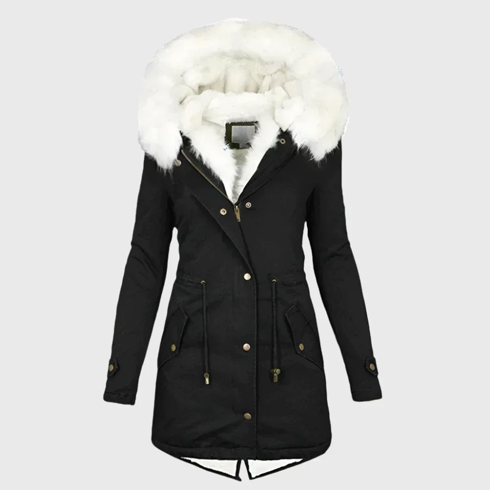 Viy | Women’s faux fur-lined winter parka coat with plush oversized hood