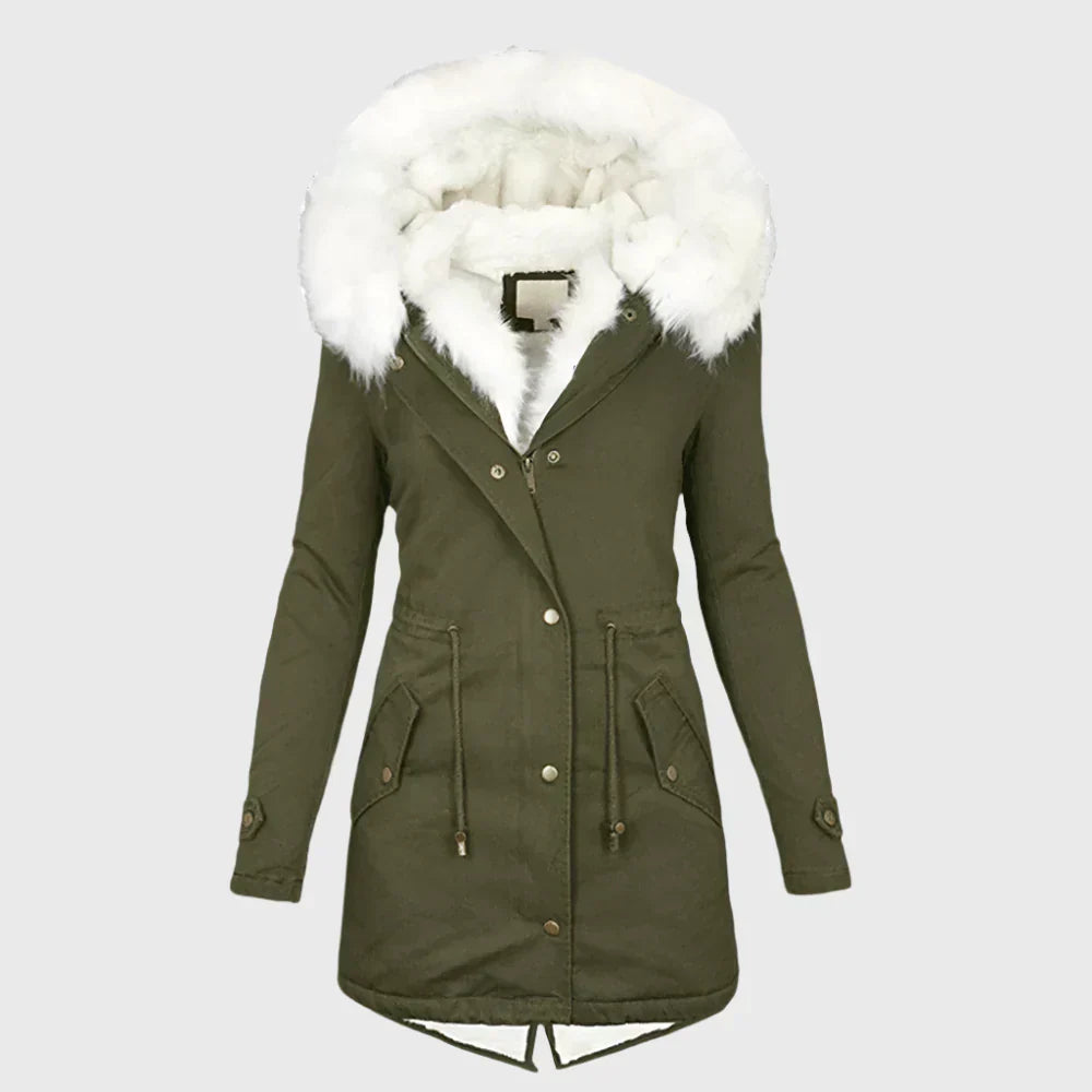 Viy | Women’s faux fur-lined winter parka coat with plush oversized hood