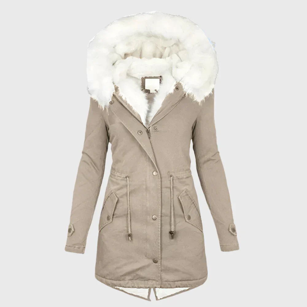 Viy | Women’s faux fur-lined winter parka coat with plush oversized hood