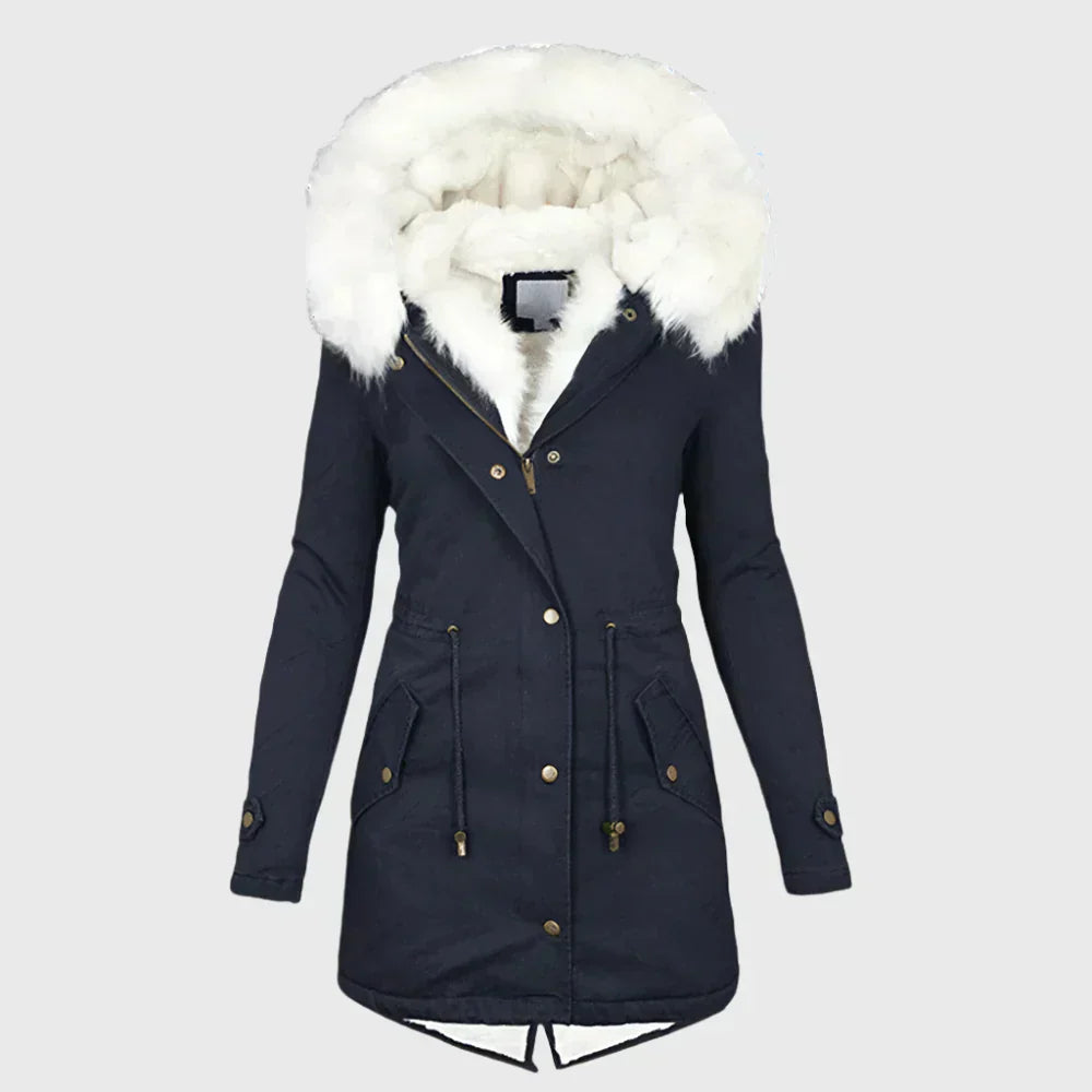 Viy | Women’s faux fur-lined winter parka coat with plush oversized hood