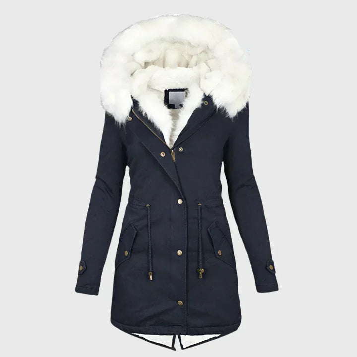 Viy | Women’s faux fur-lined winter parka coat with plush oversized hood