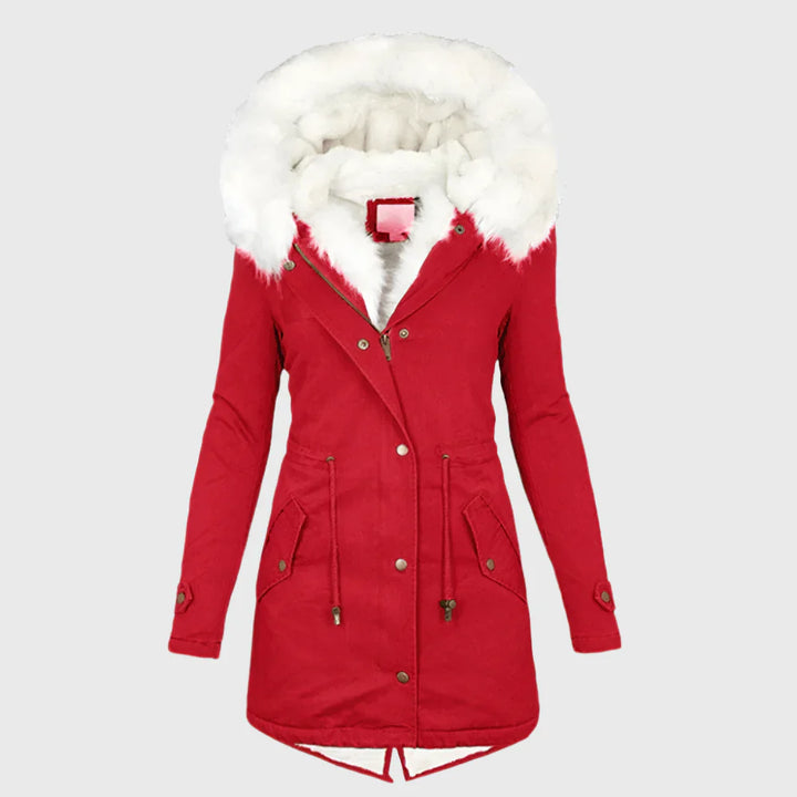 Viy | Women’s faux fur-lined winter parka coat with plush oversized hood
