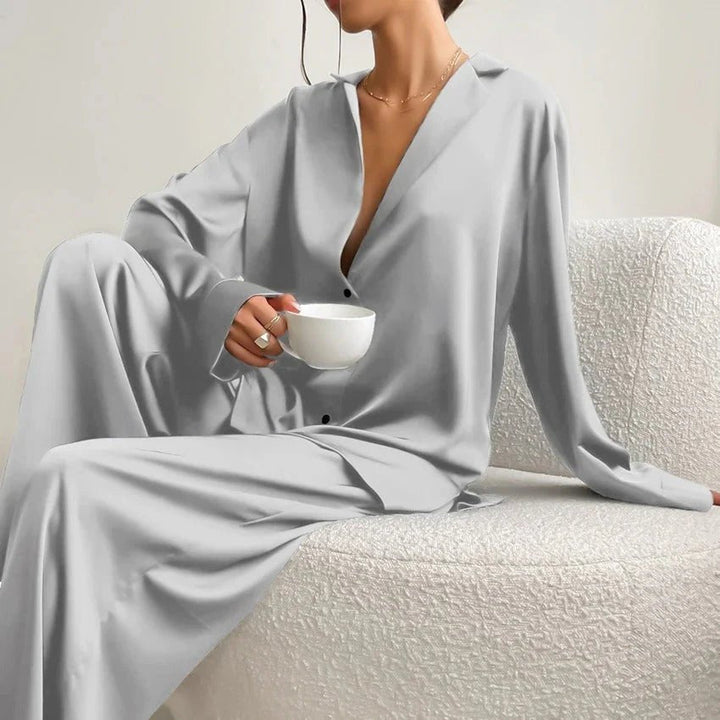 Elisa | Women's loungewear set with blouse and wide-leg pants