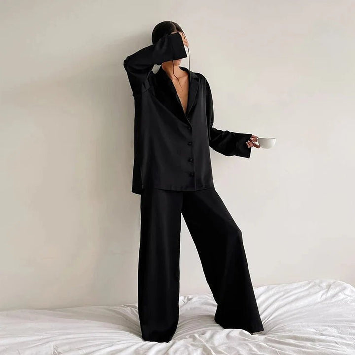 Elisa | Women's loungewear set with blouse and wide-leg pants